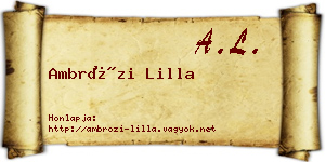 Ambrózi Lilla névjegykártya