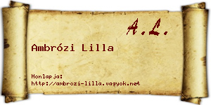 Ambrózi Lilla névjegykártya