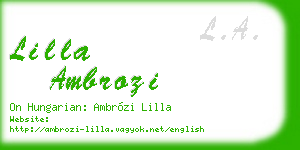 lilla ambrozi business card